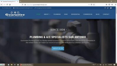 Guarantee Plumbing & Air Conditioning Website Redesign