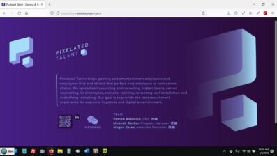 Pixelated Talent Landing Page